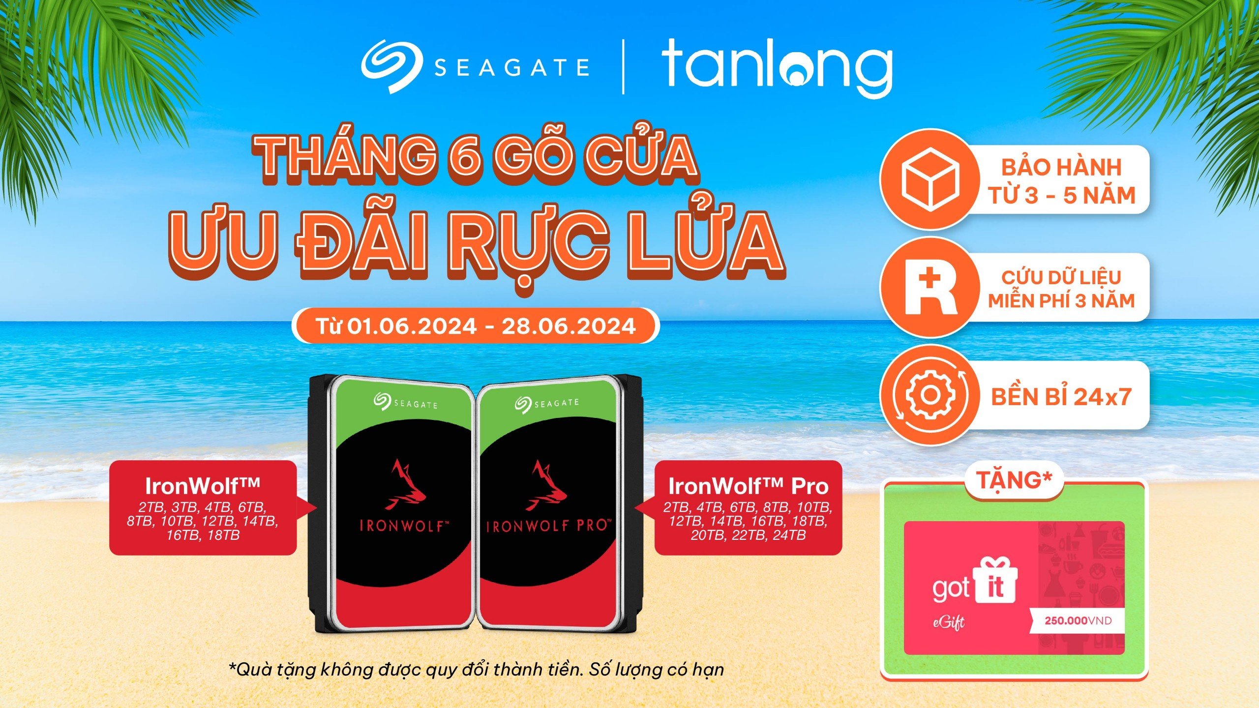 THÁNG 6 GÕ CỬA – ƯU ĐÃI RỰC LỬA CÙNG SEAGATE IRONWOLF/IRONWOLF PRO
