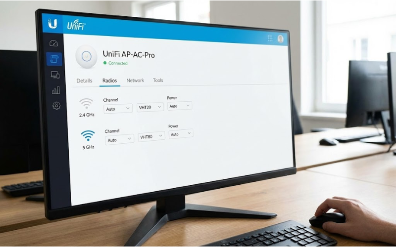 Giao diện cấu hình Unifi Ac Pro trên Controller Unifi