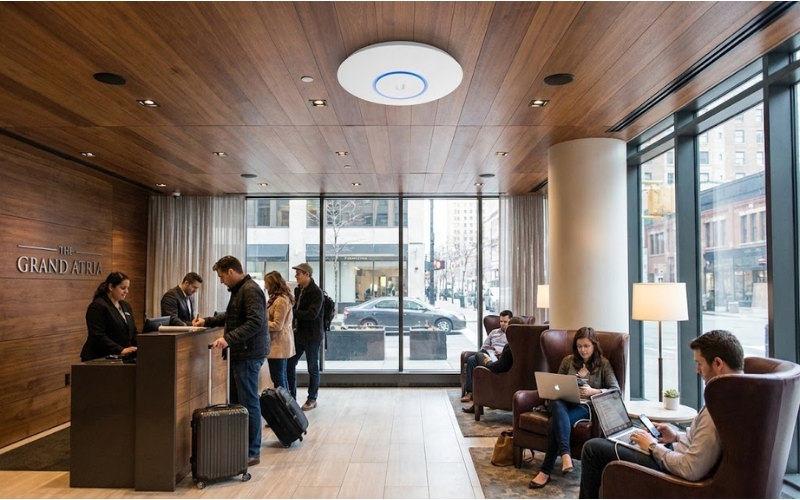 Ứng dụng Unifi Ac Pro trong mô hình khách sạn thực tế