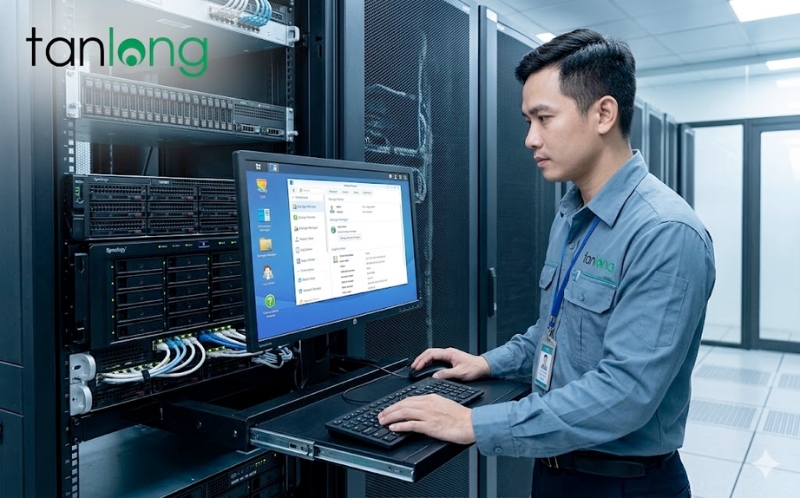 Kỹ sư TÂN LONG triển khai lắp đặt dịch vụ cho thuê NAS Synology cho doanh nghiệp