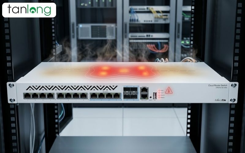 Thiết bị CRS312-4C+8XG-RM đang bị quá nhiệt