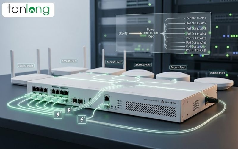 Sơ đồ phân phối nguồn diện của thiết bị mạng