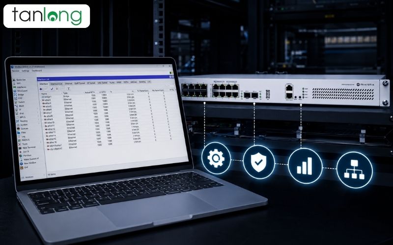 Bảng điều khiển RouterOS trên CRS418-8P-8G-2S+RM