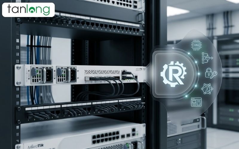 Thiết bị CRS504-4XQ-IN tối ưu trên hệ điều hành RouterOS V7