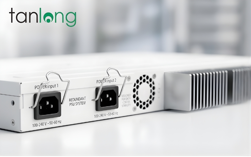 Hai bộ nguồn dự phòng phía sau Router MikroTik CCR2004-1G-12S+2XS