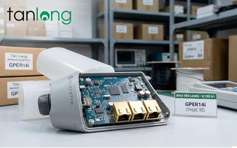 Hình ảnh thực tế board mạch MikroTik GPER14i chính hãng tại Tân Long