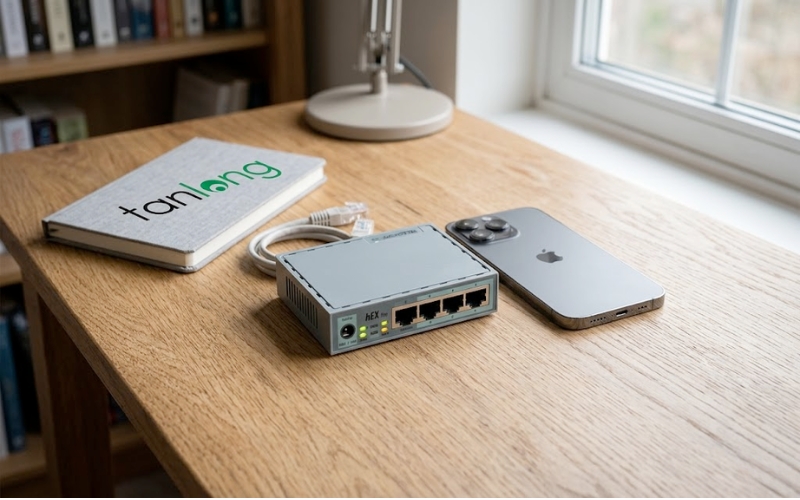 Router MikroTik RB750r2 phiên bản hEX lite chính hãng tại Tân Long