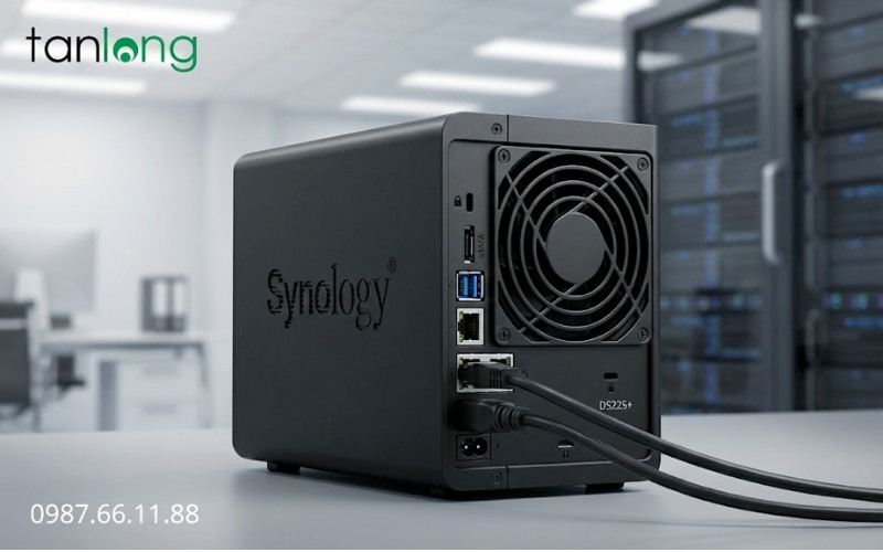 Nas synology ds225+ mặt sau