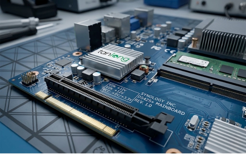 Vị trí khe cắm rãnh bộ nhớ mở rộng trên bo mạch chủ của thiết bị lưu trữ dữ liệu