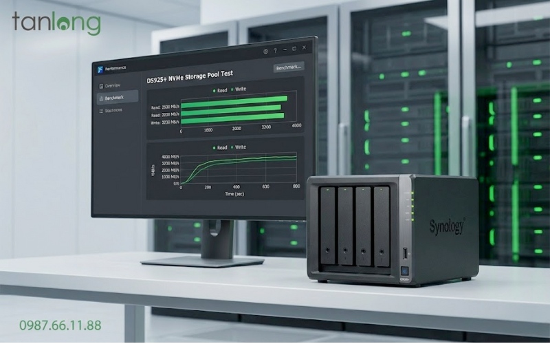 Benchmark tốc độ Nas synology DS925+ với NVMe SSD