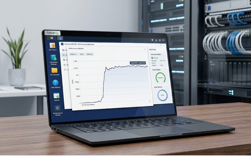 Giao diện giám sát hiệu năng thực tế của Synology PAS7700