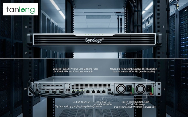 Lắp đặt thực tế Synology RS1626xs+ trong tủ Rack doanh nghiệp