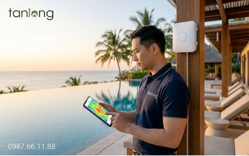 Lắp đặt unifi u7 outdoor thực tế