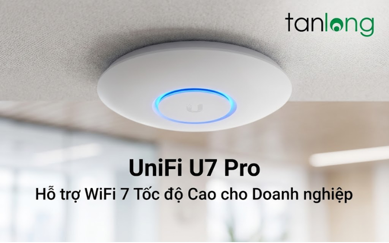 UniFi U7 Pro chính hãng thiết kế gắn trần sang trọng tại Tân Long
