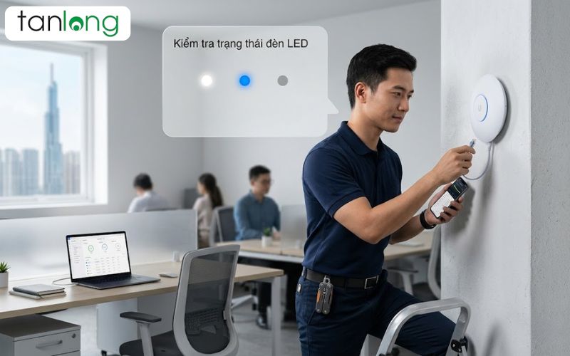 Bảng tín hiệu đèn unifi u6 pro nháy trắng chuẩn hóa