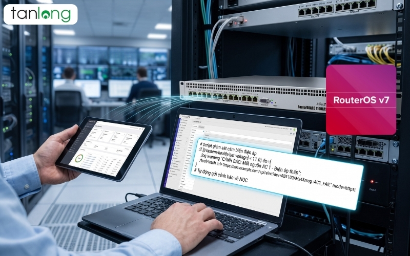 nguồn kép redundancy cho RB1100AHx4 cấu hình Script giám sát