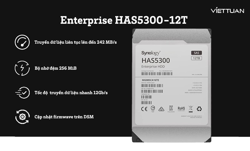 Ổ cứng Synology HAS5300 phù hợp với nhiều doanh nghiệp